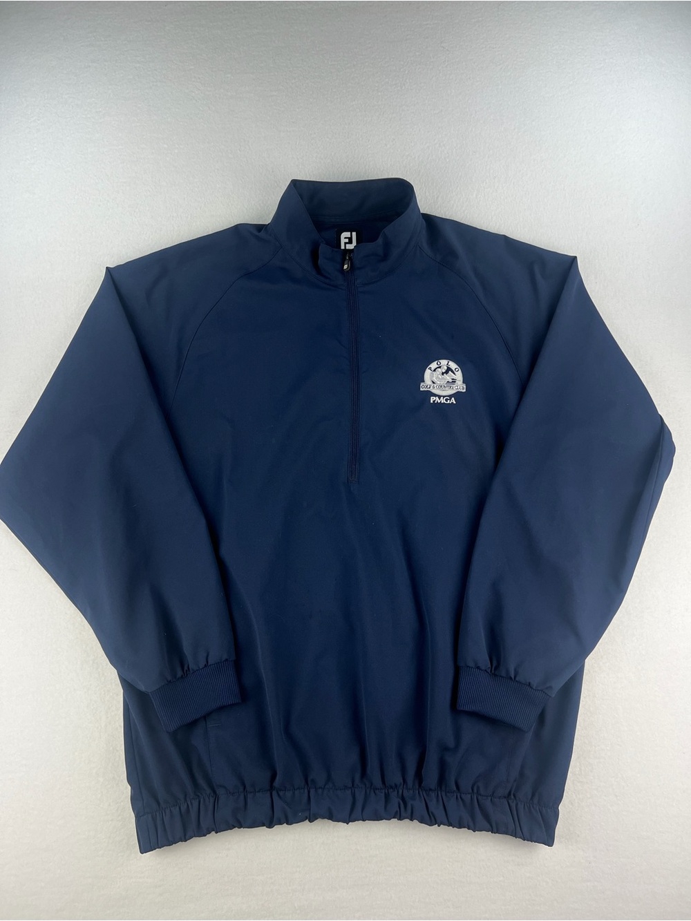 FootJoy Mens 1/2 Zip Navy Blue Windbreaker Polo Country Club PMGA Size M